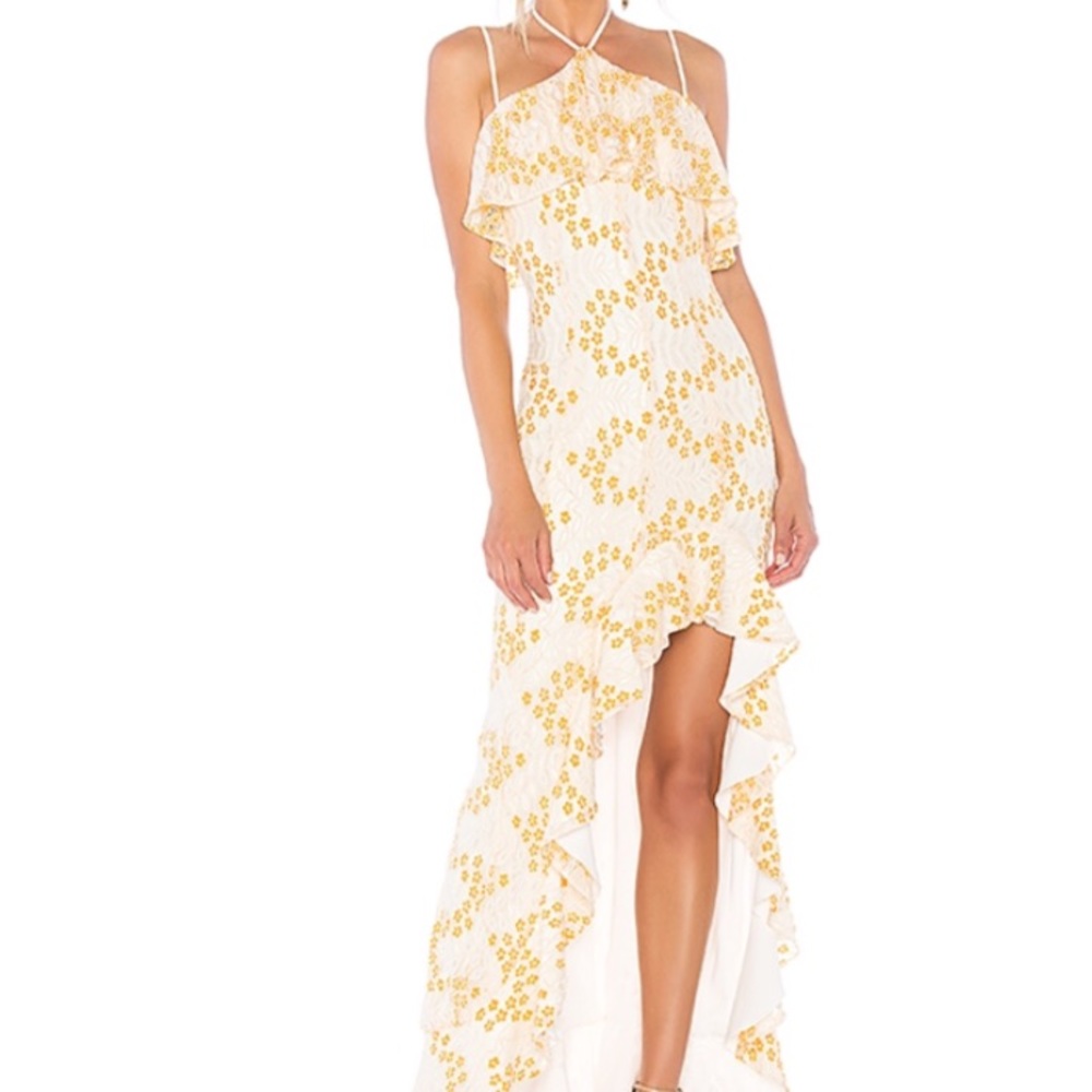 OORJA Gown in Ivory and Orange REVOLVE